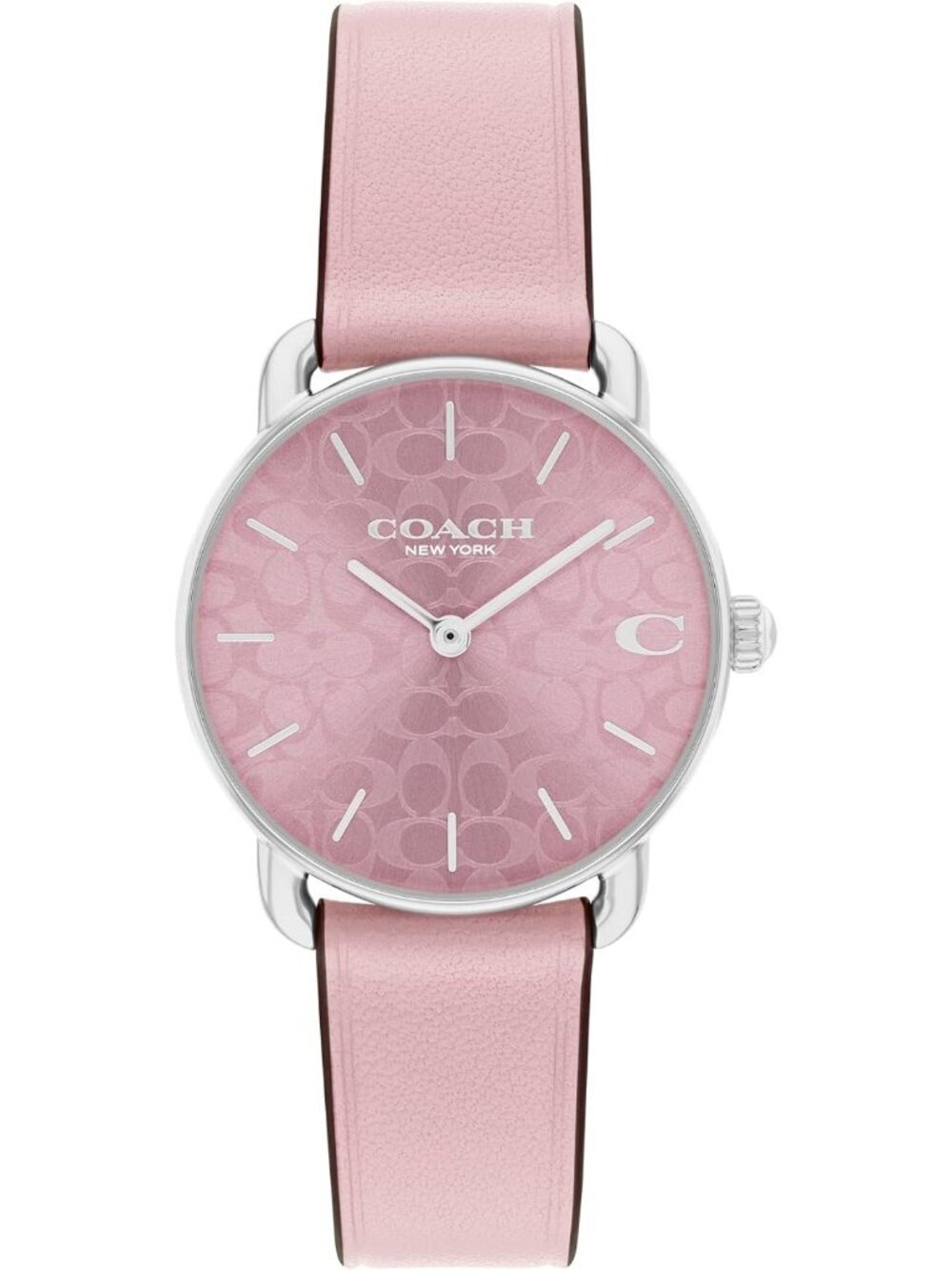 Women’s Pink Stainless Steel Case Leather Strap Minimalist Dial Wrist Watches